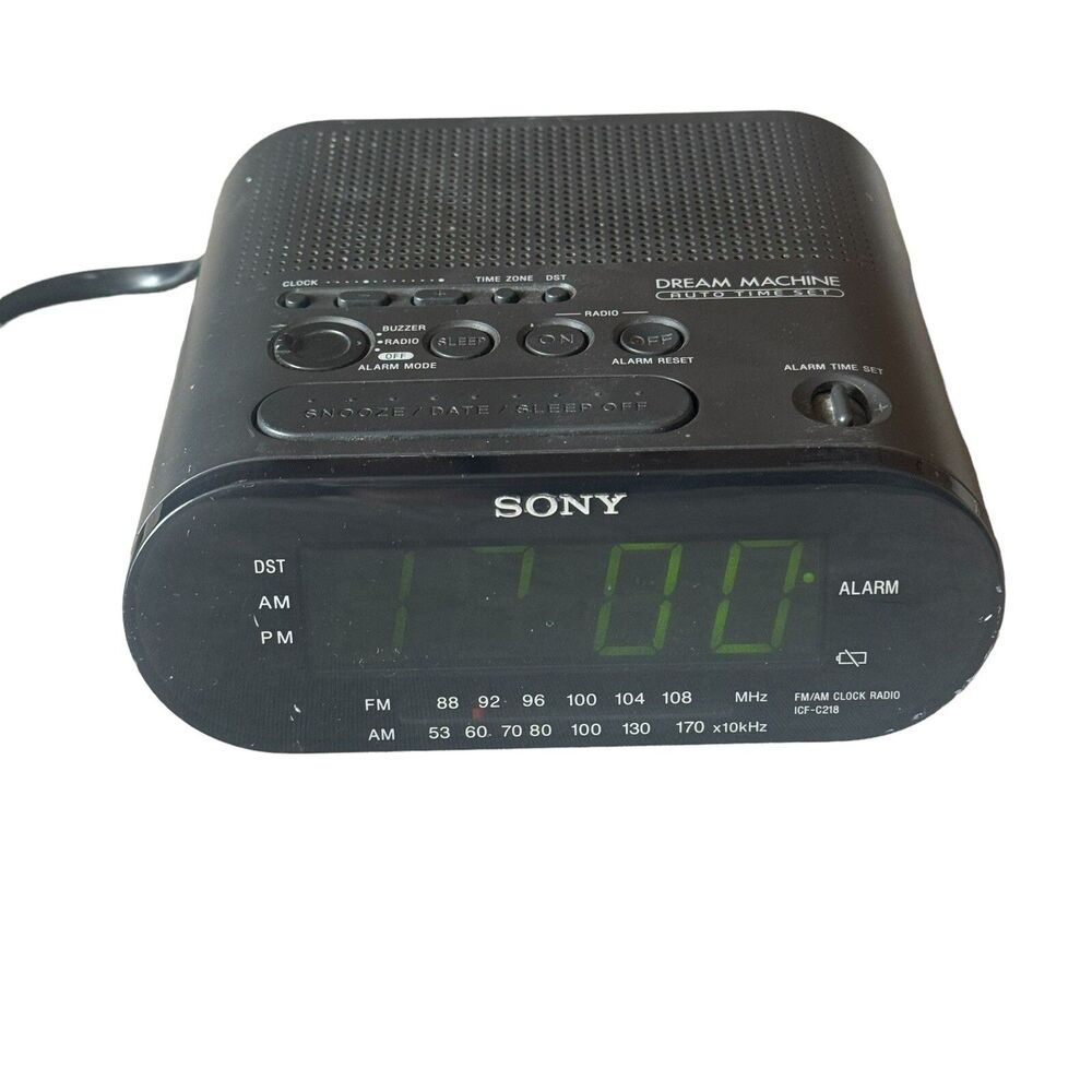 Alarm Clock Radio Sony Dream Machine CF-C218 AM FM Snooze Date Tested Working